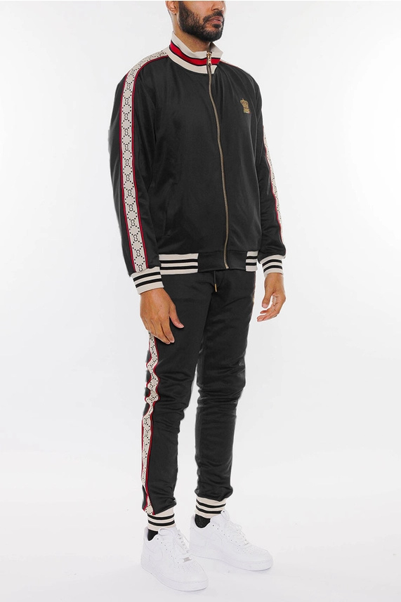 Men's Version Couture Zip Up Full Circle Black Tracksuit