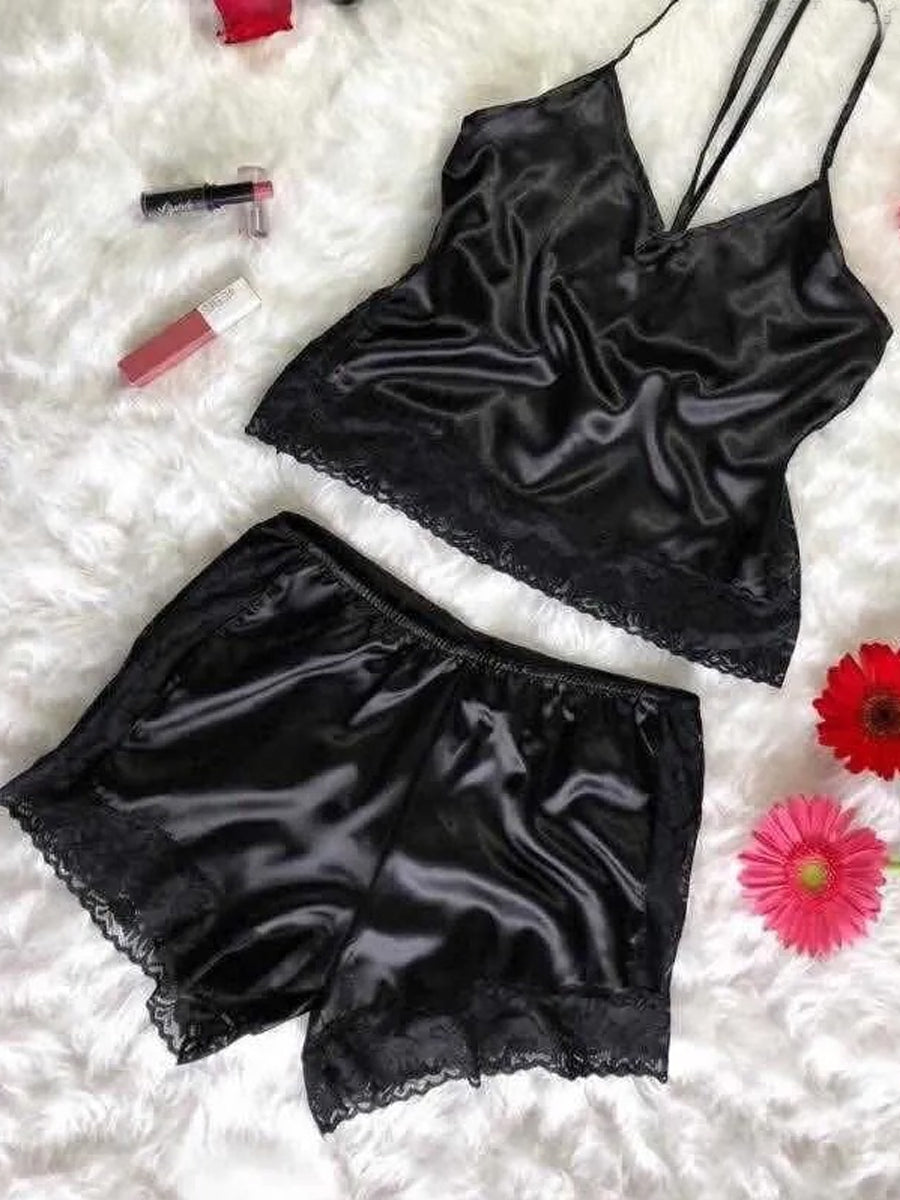 Bosses And Dimes Casual Lace Patchwork Black Babydoll - Bosses and Dimes