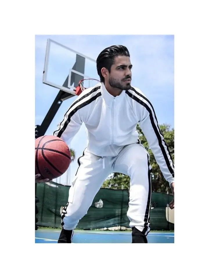 Men's Slim Swagging  Striped Tracksuit