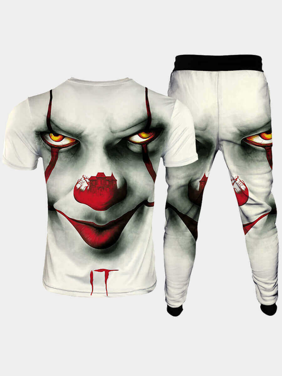 Bosses And Dimes White Clown Printed Two-Piece Pants Set - Bosses and Dimes